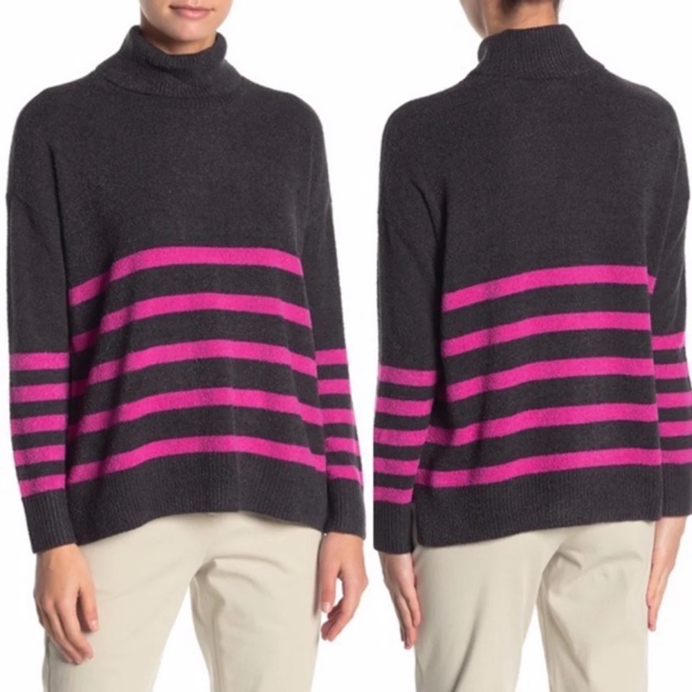 Vince Camuto Stripe Turtleneck Sweater